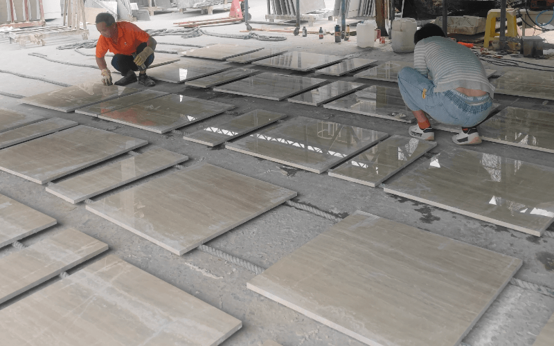 Secondary manual layout and stone quality inspection